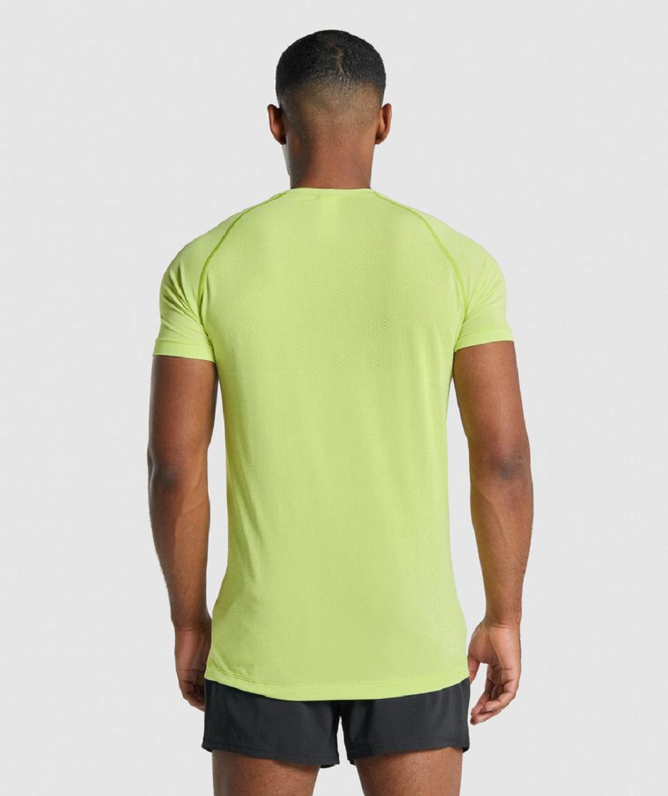 T Shirts Męskie Gymshark Vital Light Seamless Żółte | PL 3852KOR